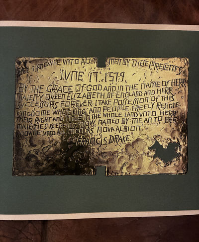 Image for Sir Francis Drake's Plate of Brass Portus Nova Albionis Sir Francis Drake's Plate of Brass Portus Nova Albionis
