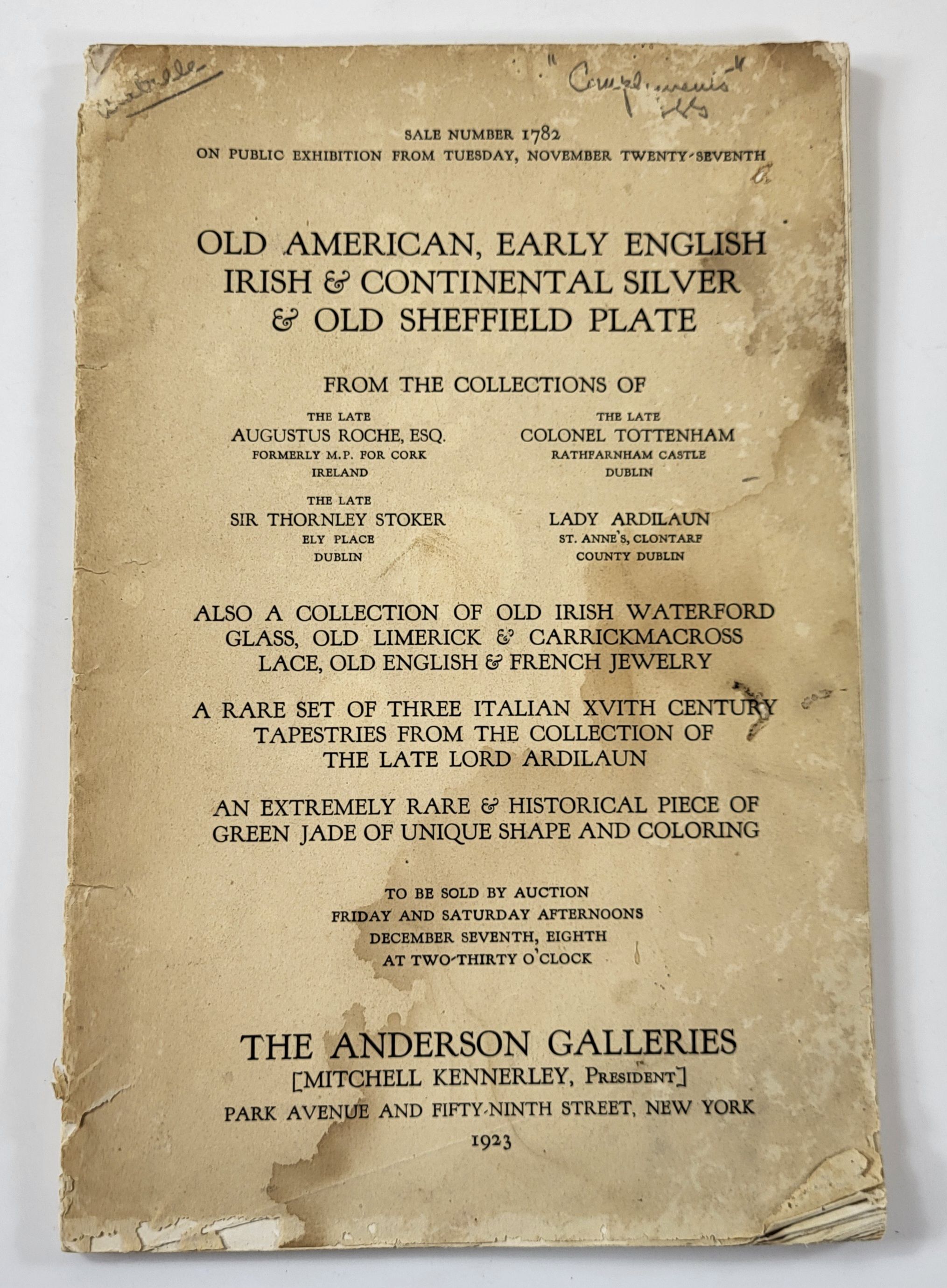 Old American, Early English, Irish & Continental Silver & Old Sheffield Plate
