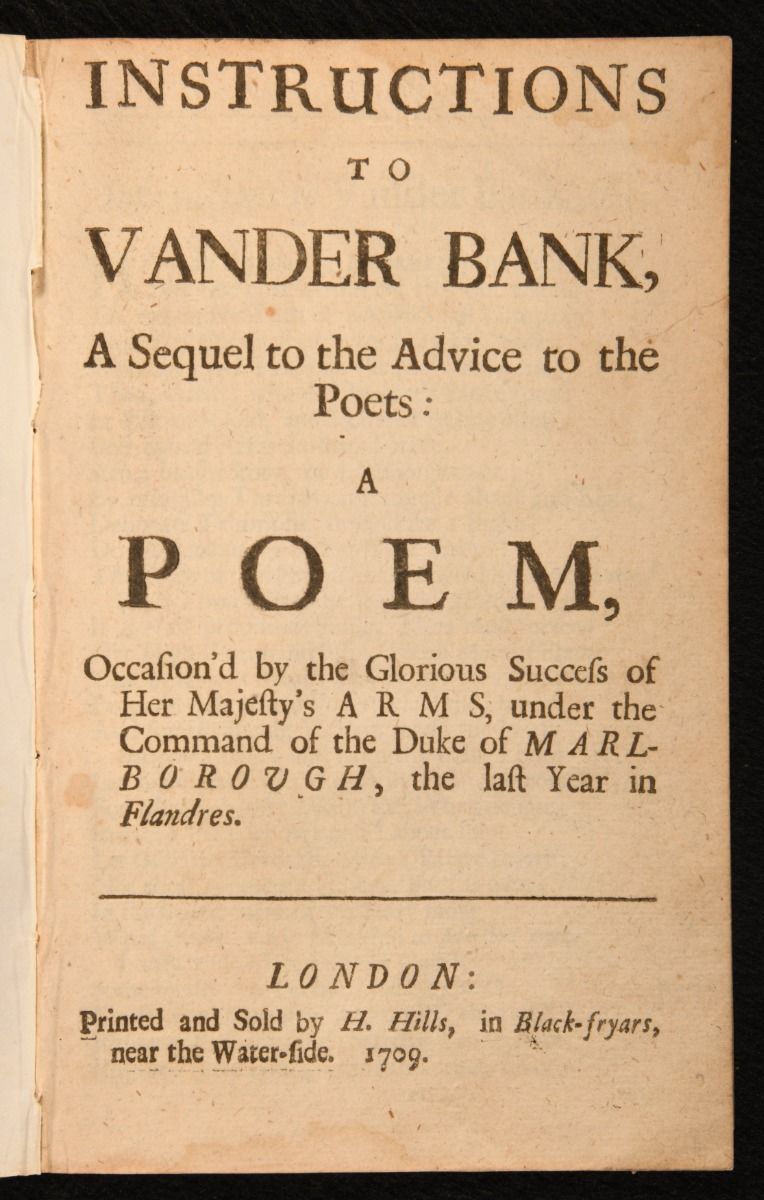 [Richard Blackmore] - Instructions to Vander Bank