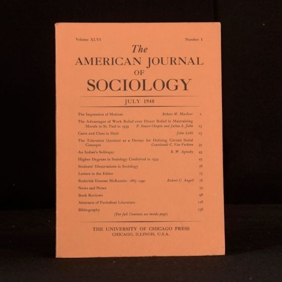 Various Authors - The American Journal of Sociology Volume XLVI Number I