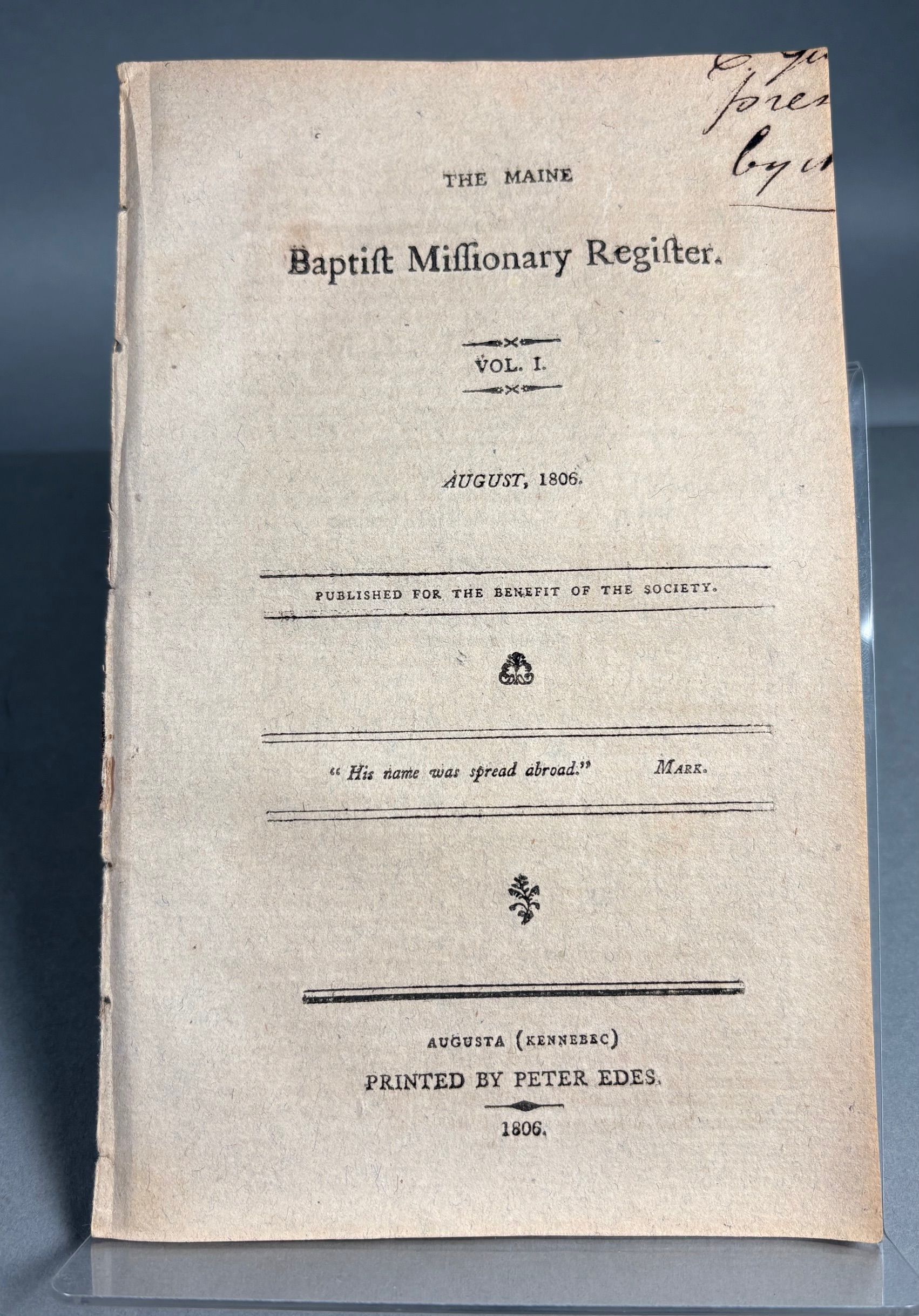 Image for The Maine Baptist Missionary Register Vol. I The Maine Baptist Missionary Register Vol. I