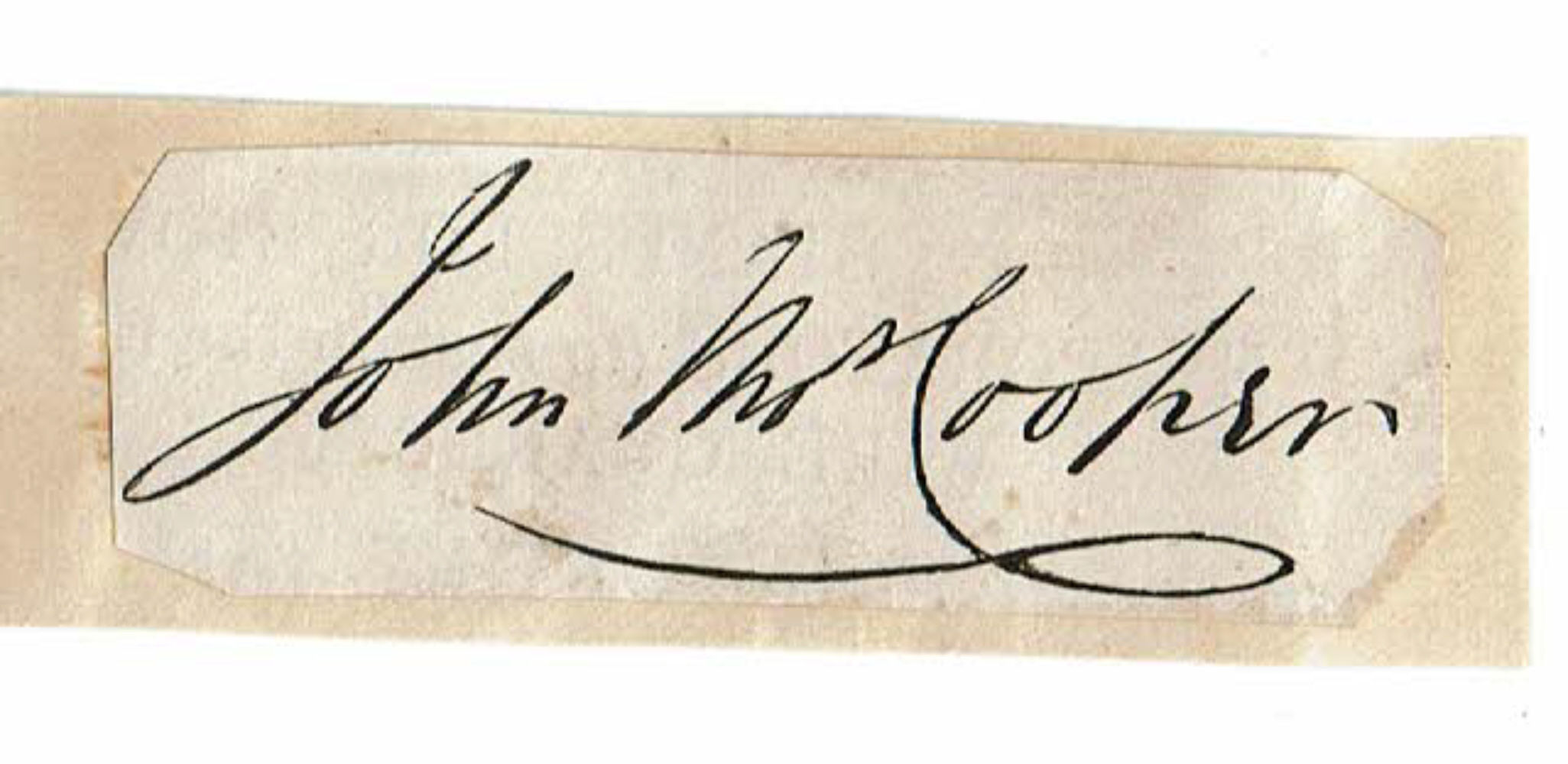 Cooper, John Thomas (1790-1854). English chemist who was a supplier of chemicals. He collaborated on producing a number of tools, including a hydrometer. - Cut Signature of the English Chemist John Thomas Cooper.