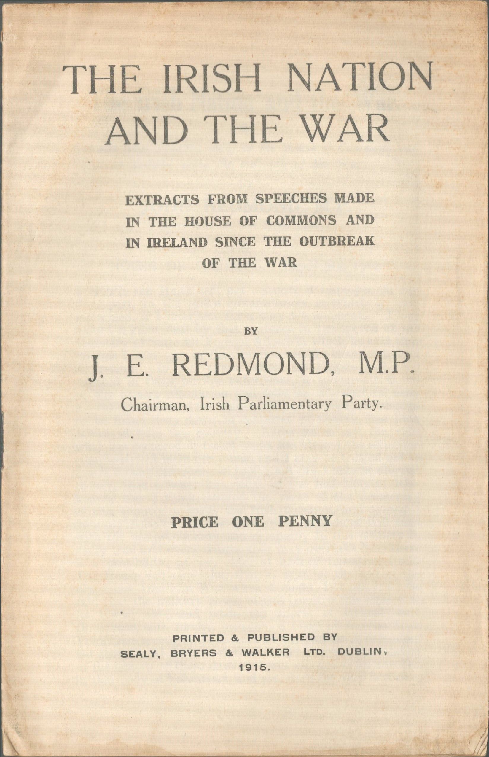 The Irish Nation and the War