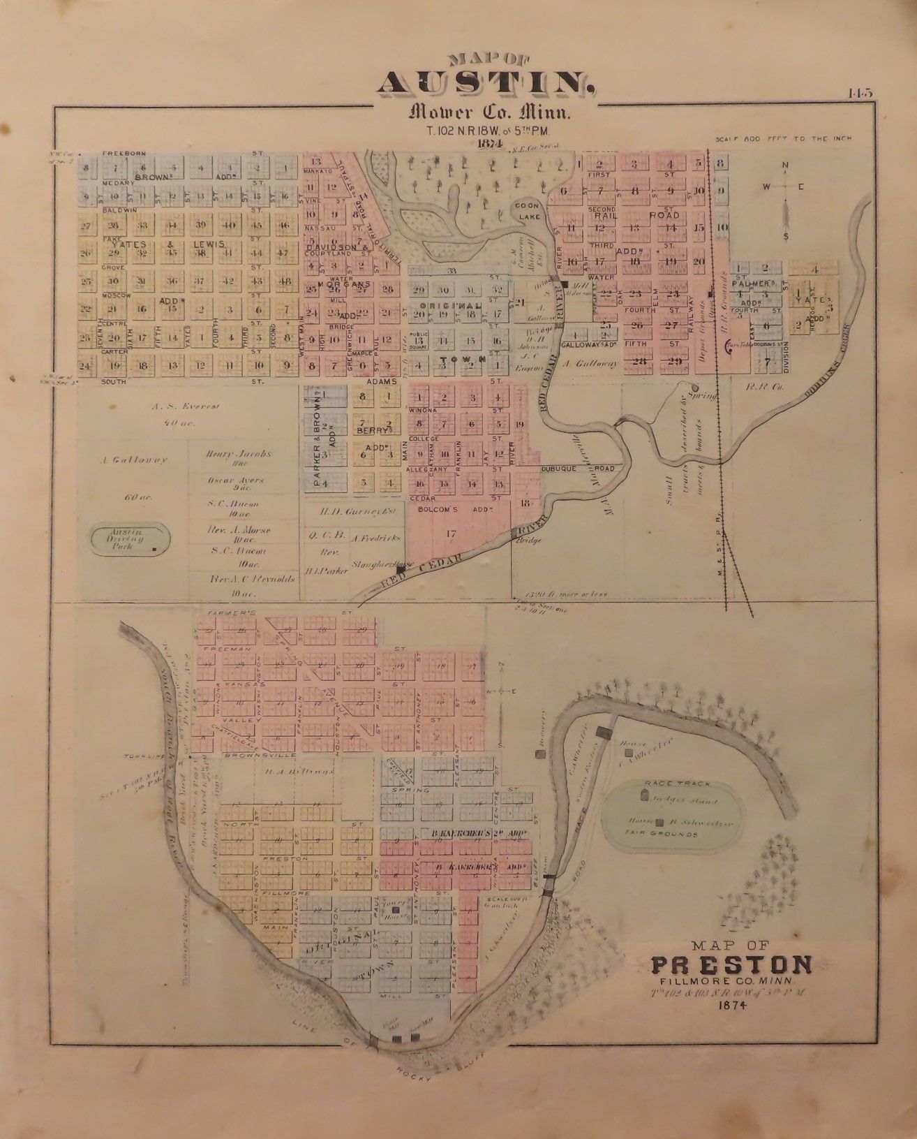 Map of Fillmore County 1874