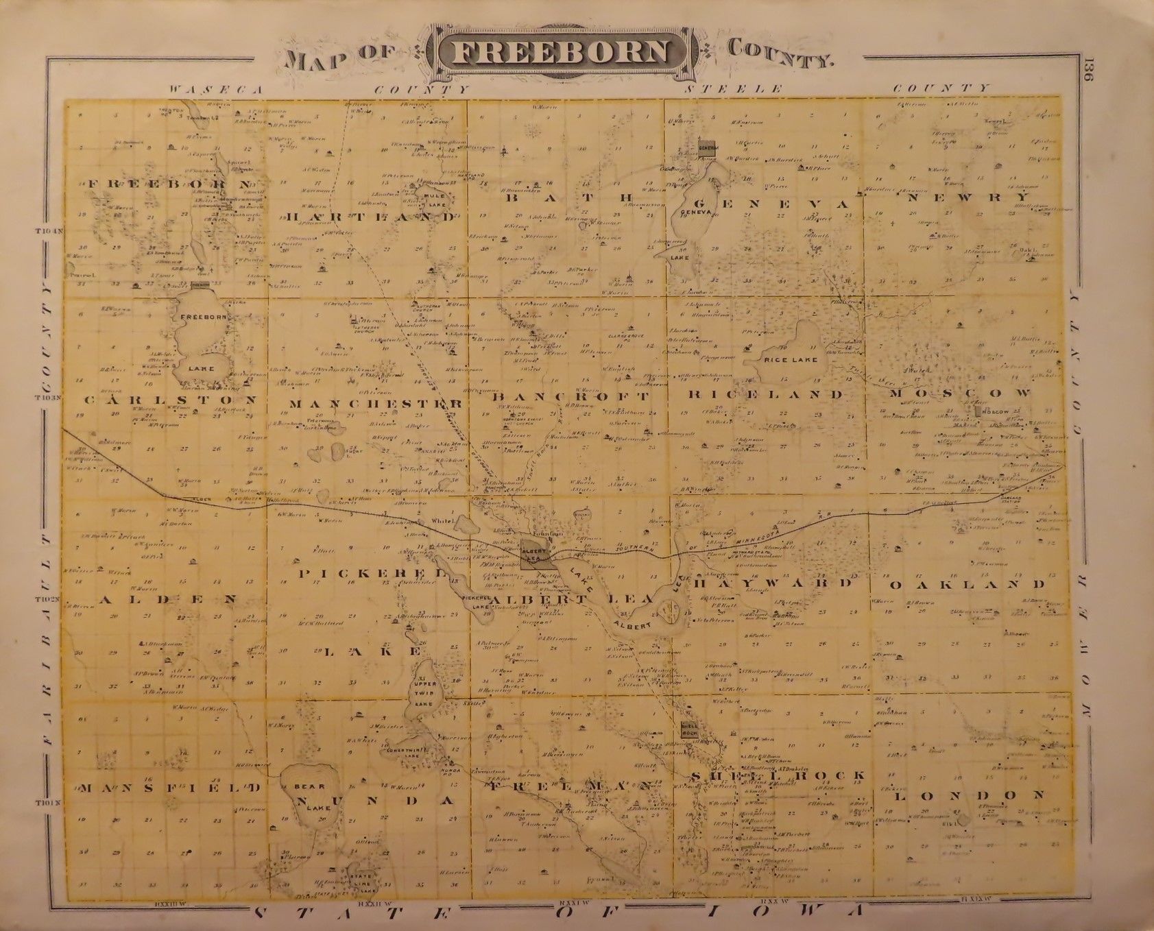 Map of Albert Lea 1874