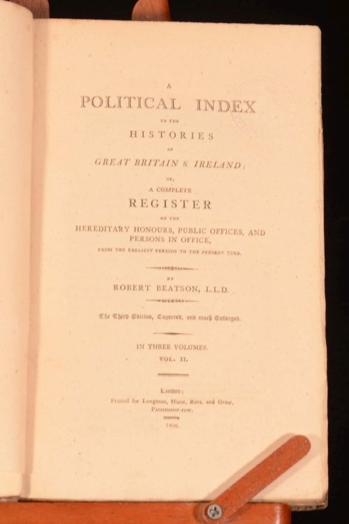Robert Beatson - A Political Index to the Histories of Great Britain and Ireland