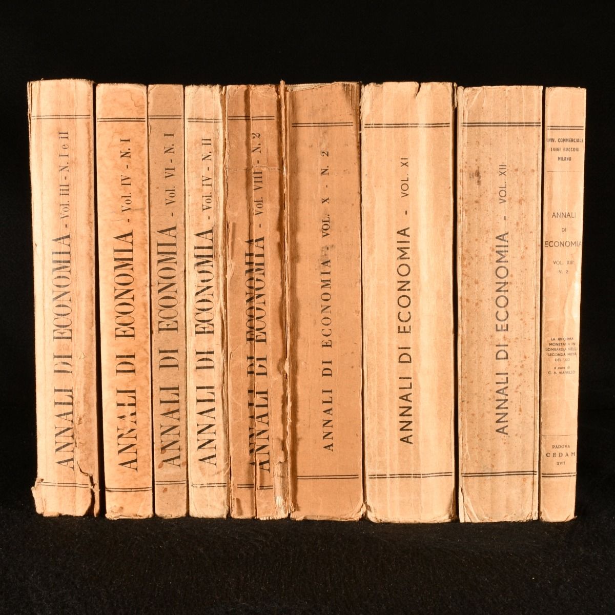Various Contributors - Annali Di Economia: Vol. III No. I and II; Vol IV No. I No. II; Vol VI No. I; Vol VIII No. II; Vol X No. II; Vol. XI; Vol. XII; Vol. XIII No. II
