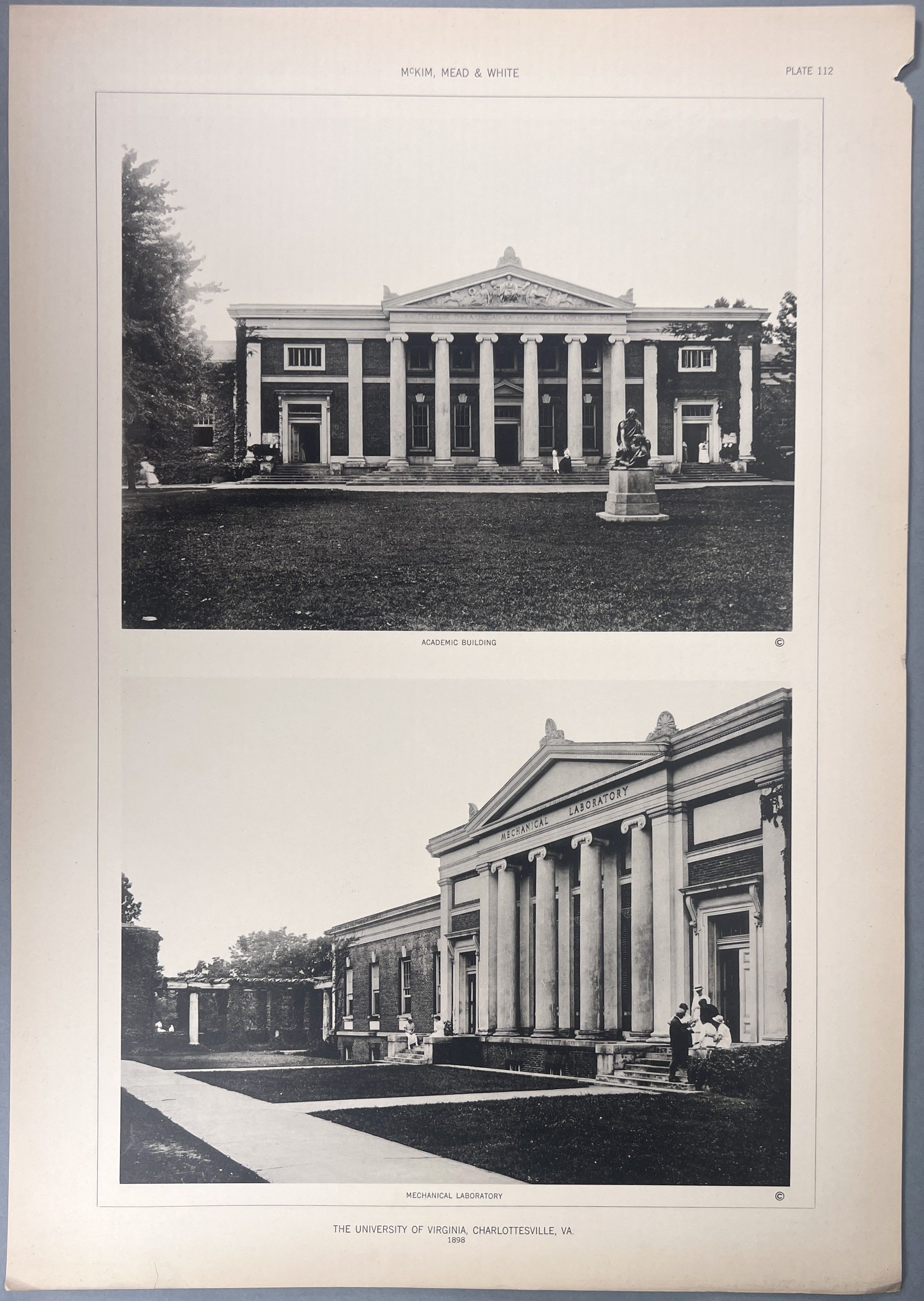 Three Original Plates of the University of Virginia 