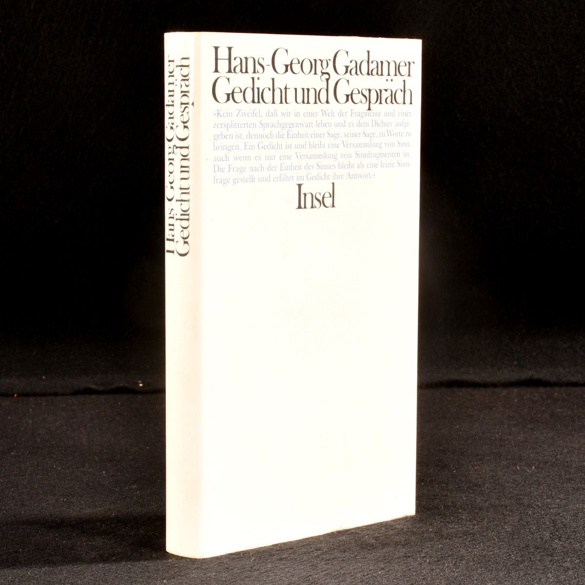 Hans-Georg Gadamer - Gedicht Und Gesprach: Essays