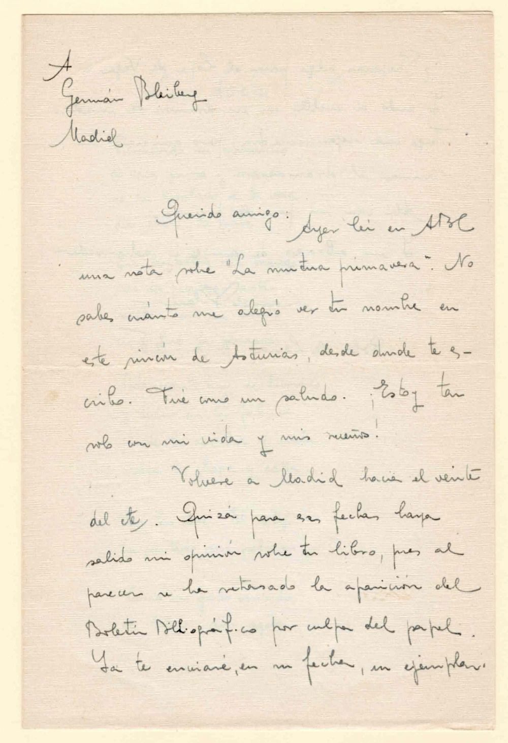 Image for AUTOGRAPH LETTER WITH 2 ORIGINAL POEMS by the SPANISH POET MANUEL PILARES to FELLOW POET GERMAN BLEIBERG. AUTOGRAPH LETTER WITH 2 ORIGINAL POEMS by the SPANISH POET MANUEL PILARES to FELLOW POET GERMAN BLEIBERG.