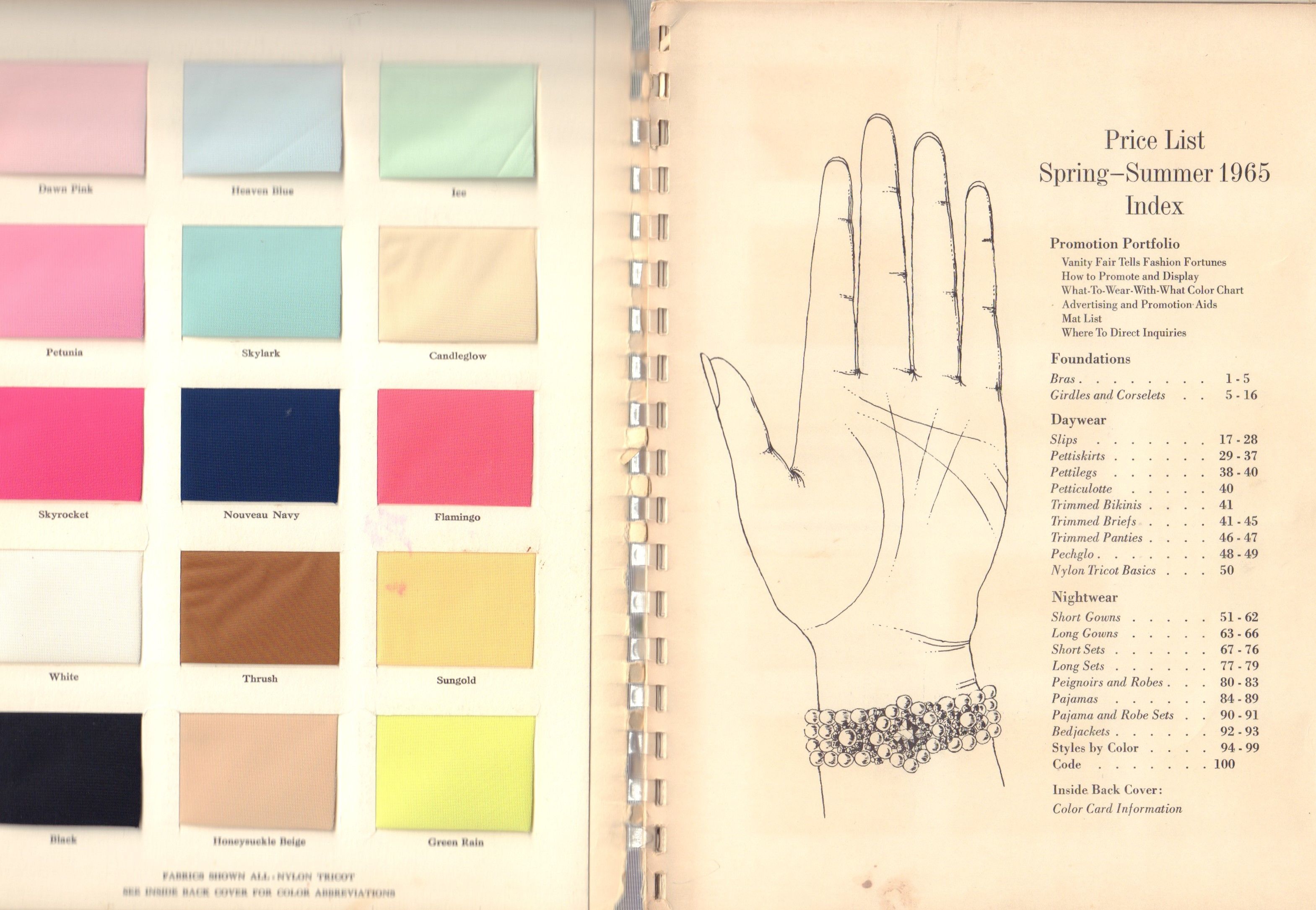 Vanity Fair Price List SpringSummer 1965