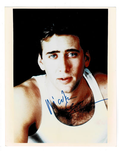 ORIGINAL COLOR PHOTOGRAPH of NICOLAS CAGE in Moonstruck, SIGNED by NICOLAS CAGE.