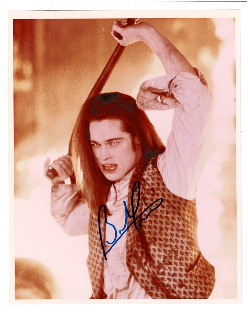 ORIGINAL ROSE COLORED PHOTOGRAPH of BRAD PITT as Louis in 