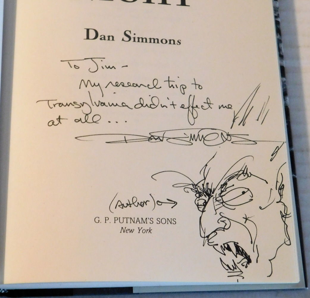 CHILDREN OF THE NIGHT. [INSCRIBED & SIGNED by DAN SIMMONS with an ORIGINAL PEN & INK DRAWING of the Author as a Vampire].