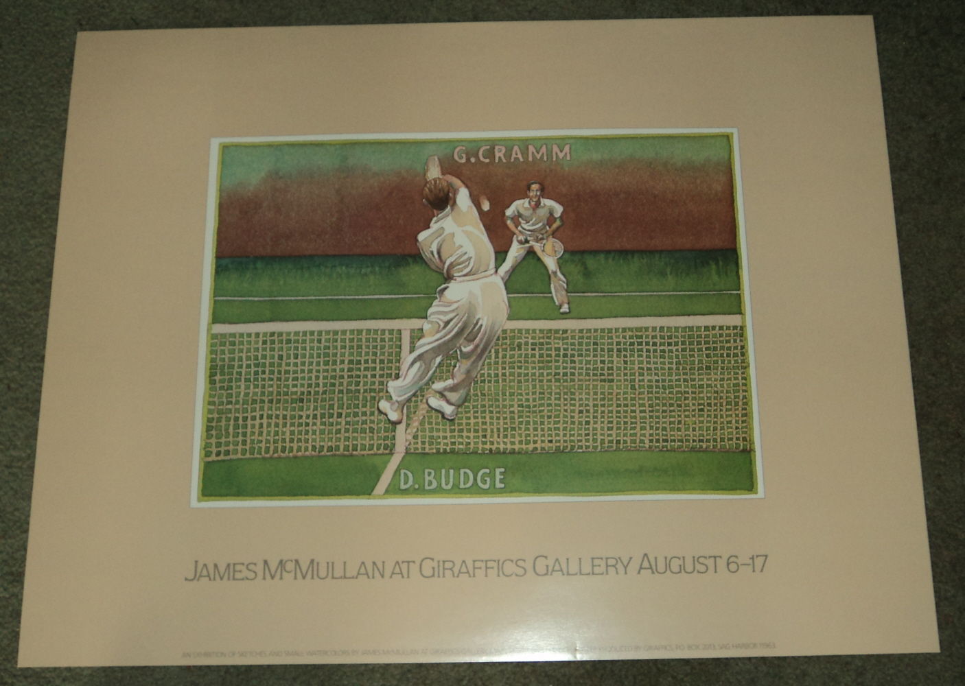 McMullan, James. - James Mcmullan at Giraffics Gallery Poster, Classic Tennis Match Budge Vs. Cramm.