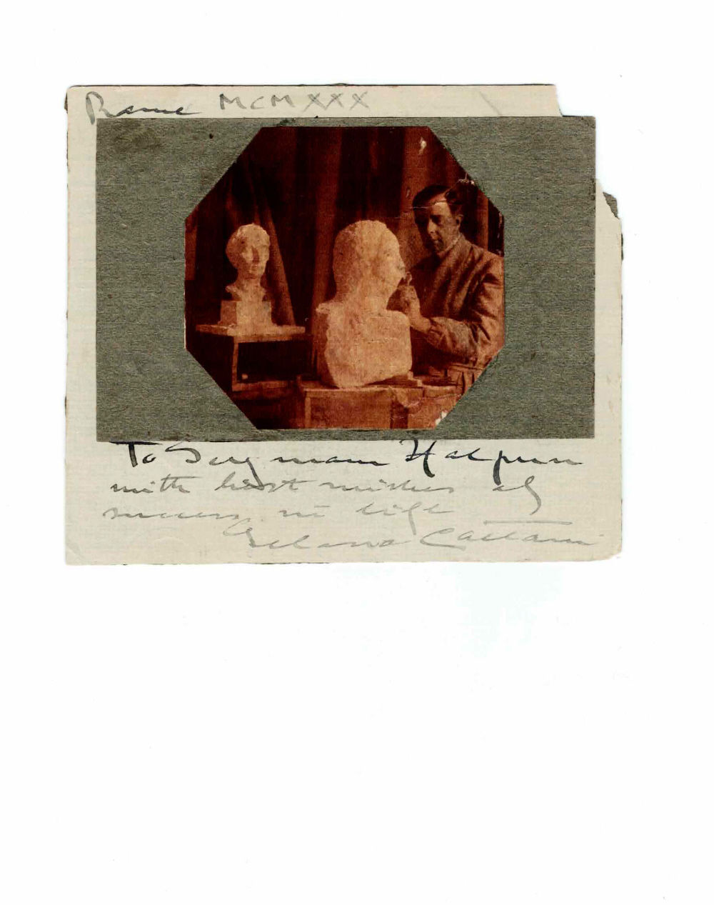 Image for AN ORIGINAL SIENNA TONED PHOTOGRAPH of the Italian Nobleman, Diplomat & Mining Engineer GELASIO CAETANI, INSCRIBED & SIGNED by HIM. AN ORIGINAL SIENNA TONED PHOTOGRAPH of the Italian Nobleman, Diplomat & Mining Engineer GELASIO CAETANI, INSCRIBED & SIGNED by HIM.