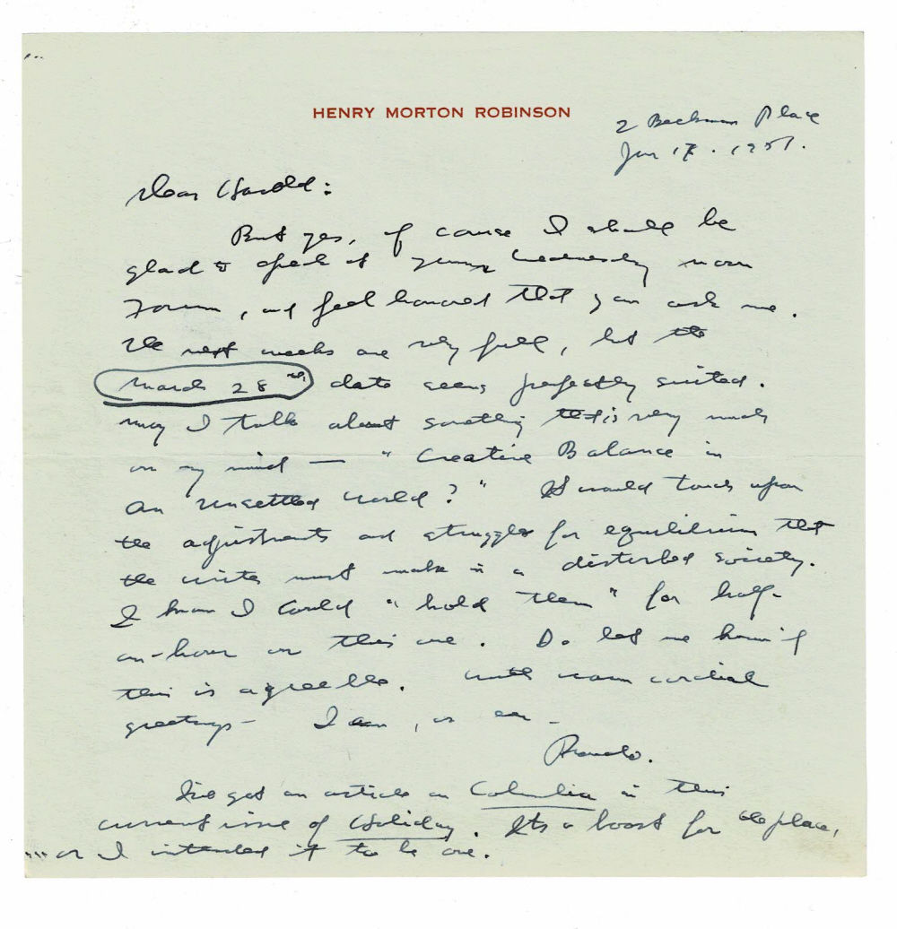 AUTOGRAPH LETTER SIGNED 