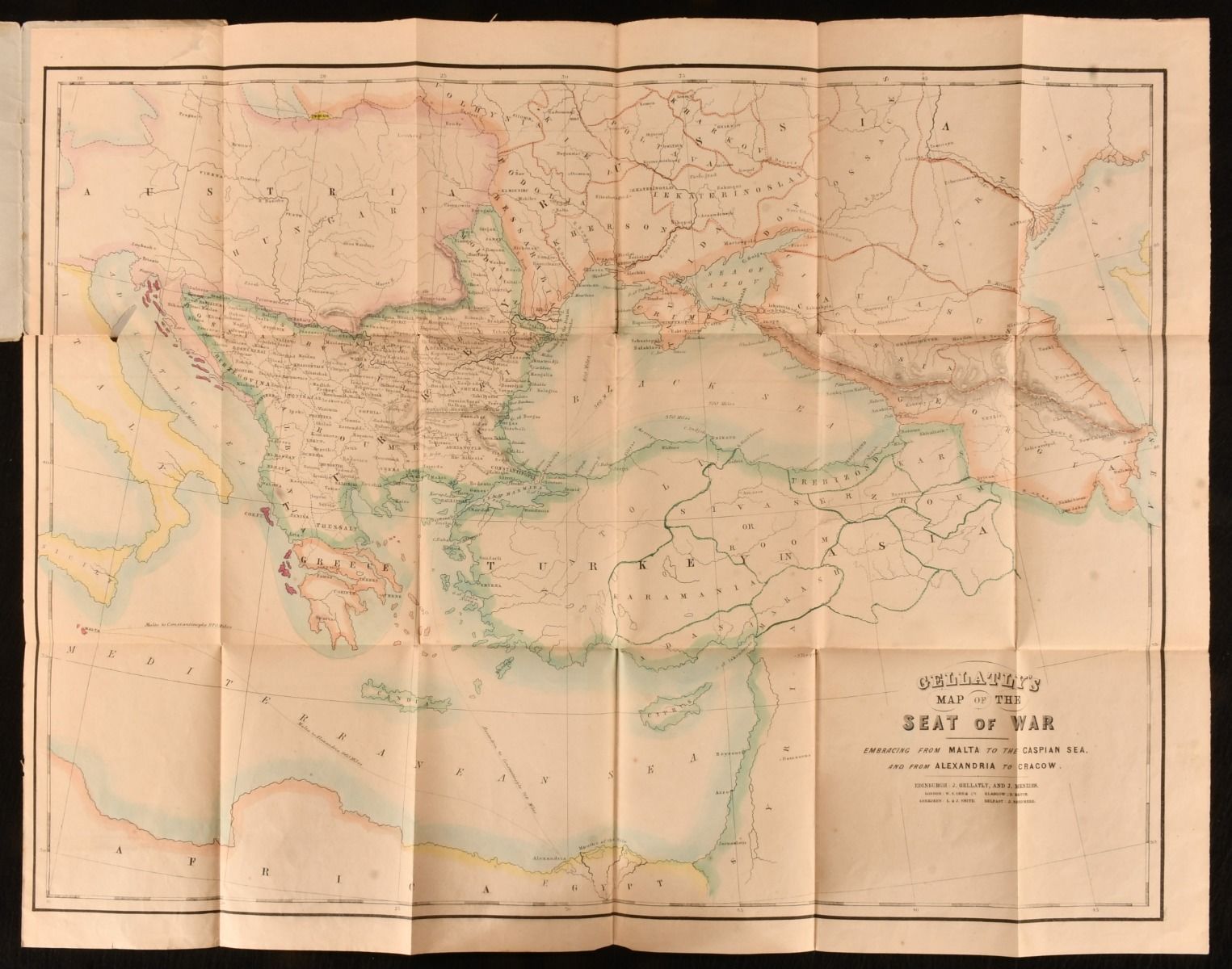 J. Gellatly and J. Menzies - Gellatly&Apos;S Map of the Seat of War Malta to the Caspian, Alexandria to Cracow