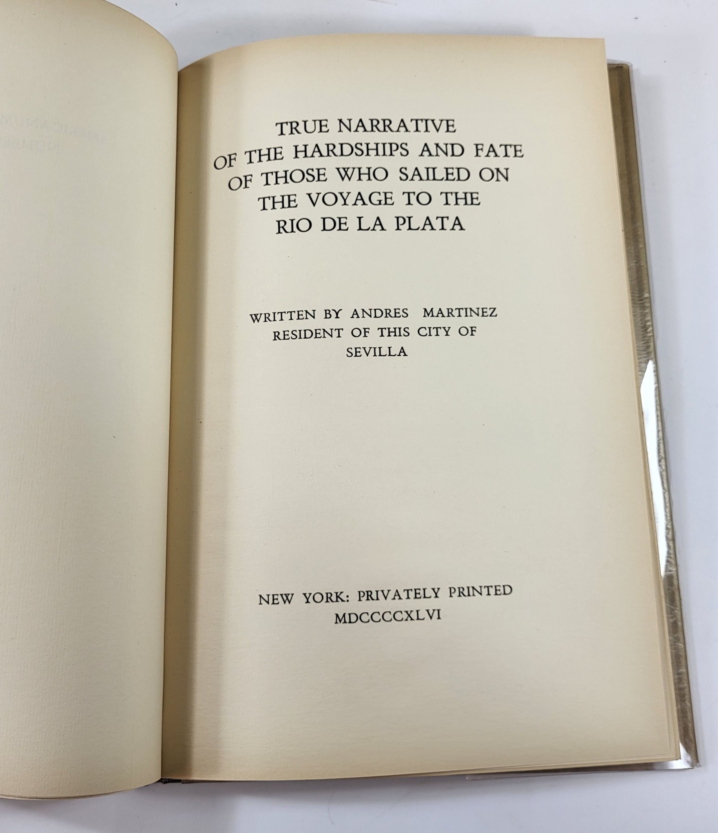 True Narrative of the Hardships and Fate of Those Who Sailed on the Voyage to the Rio de La Plata