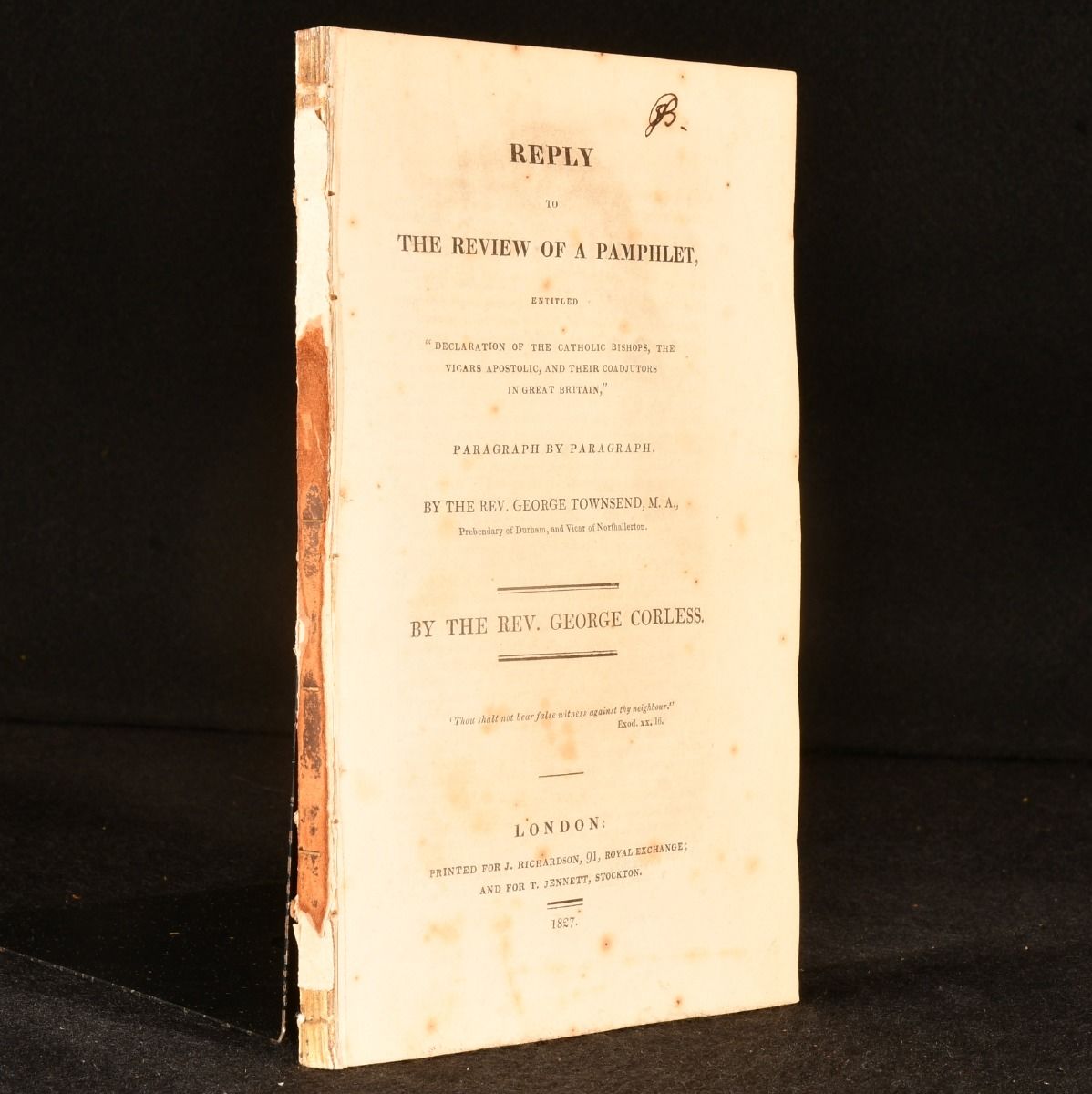 Reverend George Corless - Reply to the Review of a Pamphlet Entitled 