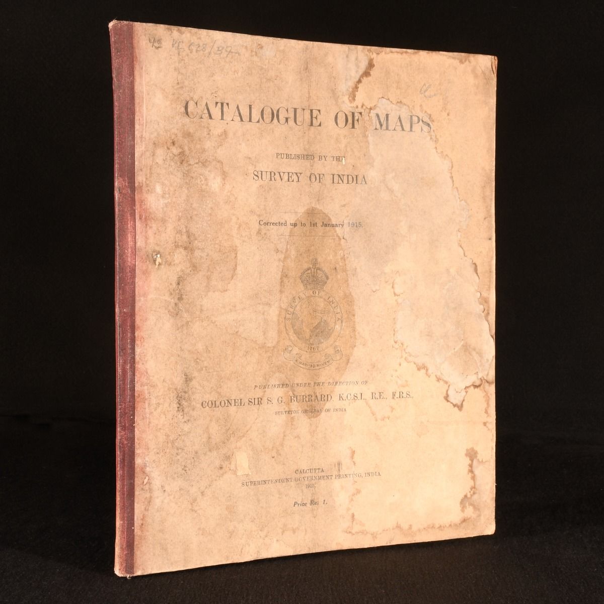 Colonel Sir S. G. Burrard [ed.] - Catalogue of Maps Published by the Survey of India