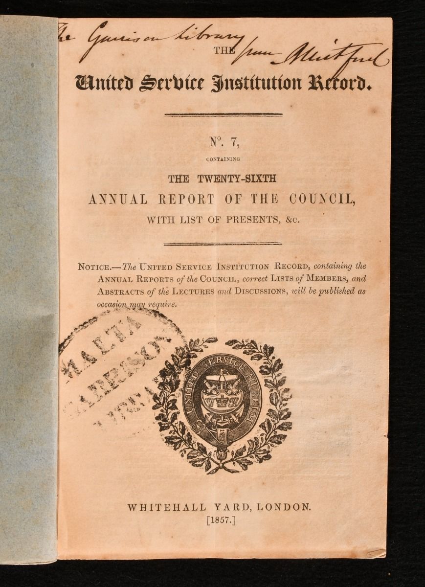 Anonymous - The United Service Institution Record No. 7: The Twenty Sixth Annual Report of the Council